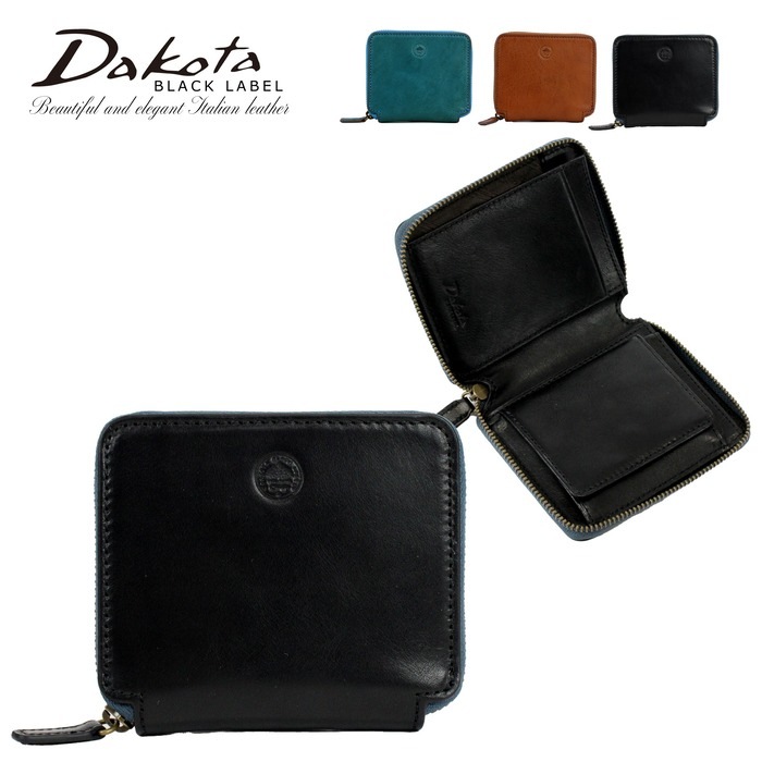 【Dakota BLACK LABEL(ダコタブラックレーベル)】ミニモ 二つ折り財布(牛革)