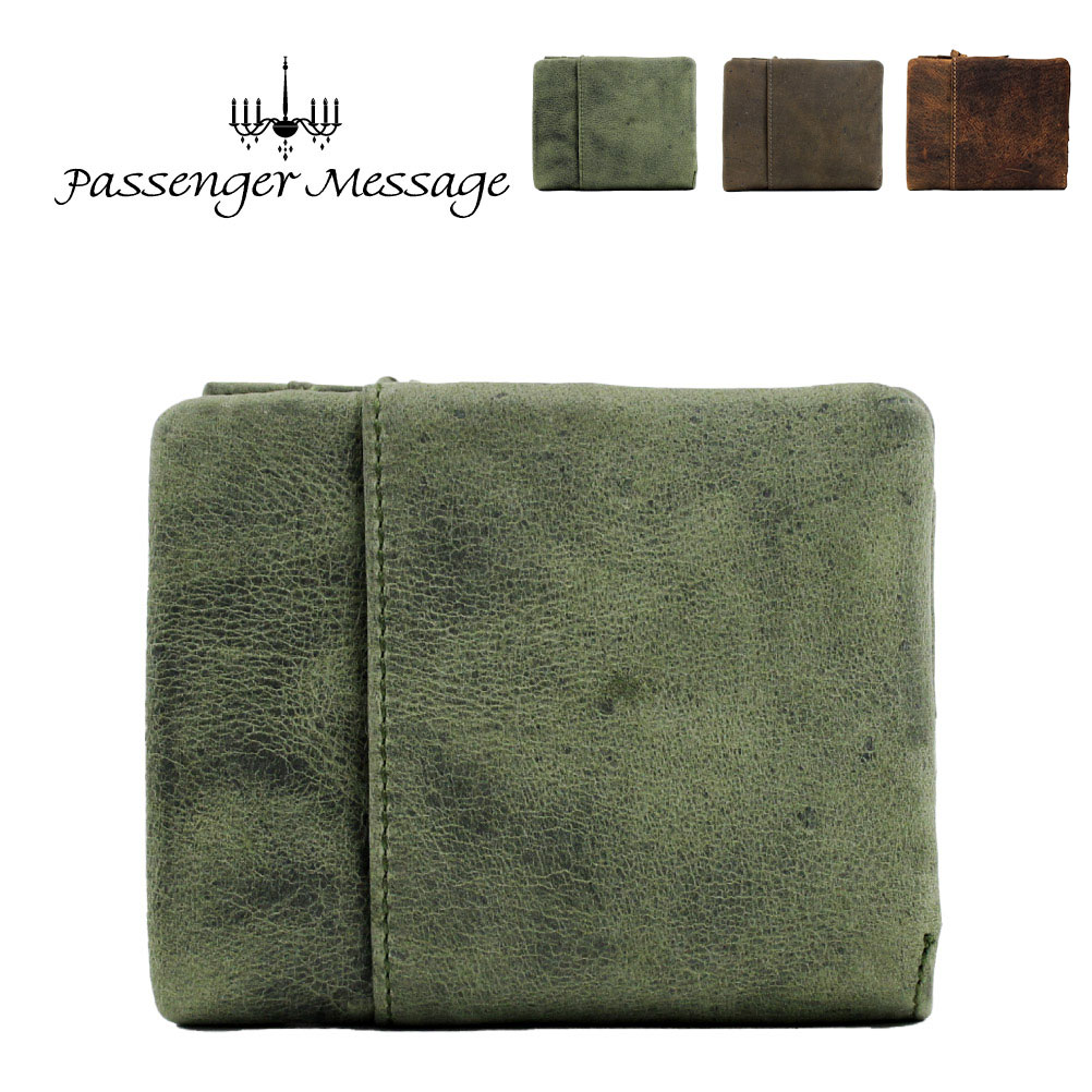 【【Passenger Message(パッセンジャーメッセージ)】クーズー革 二つ折り財布